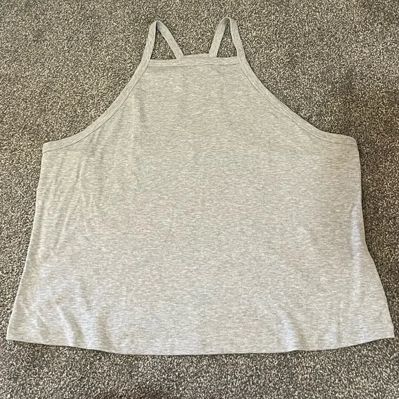 NWOT Women’s Fabletics live-in heather gray halter top, size 4X - Picture 2 of 6